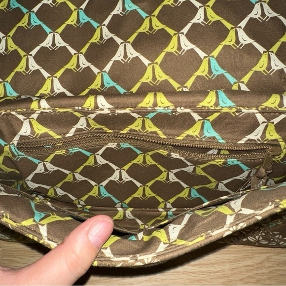 Vera Bradley Sittin in a Tree Knot Just a Clutch Retired 2010 Green Brown Purse - Picture 5 of 8